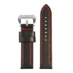 St23.1.6 Up Black & Red Heavy Duty Mens Leather Watch Band
