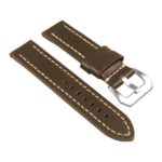St23.2.22 Angle Brown & White Heavy Duty Mens Leather Watch Band