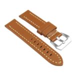 St23.3.22 Angle Tan & White Heavy Duty Mens Leather Watch Band