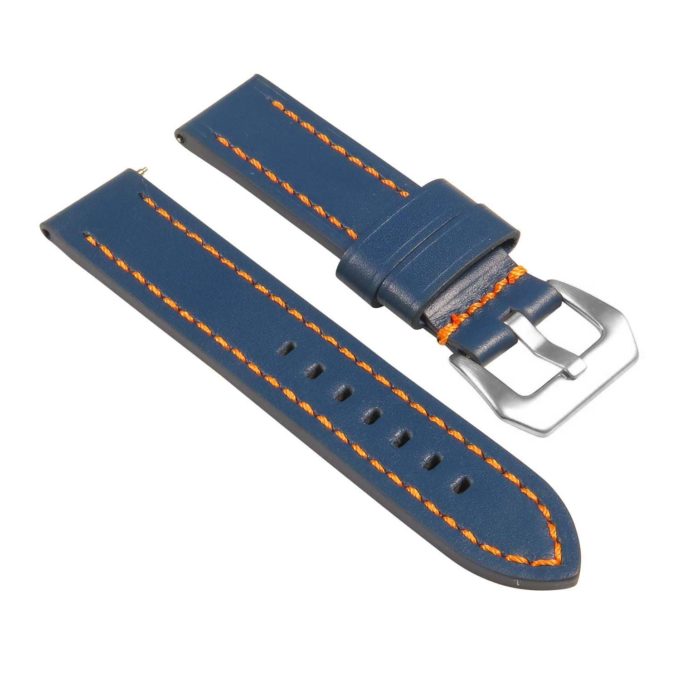 St23.5.12 Angle Blue & Orange Heavy Duty Mens Leather Watch Band