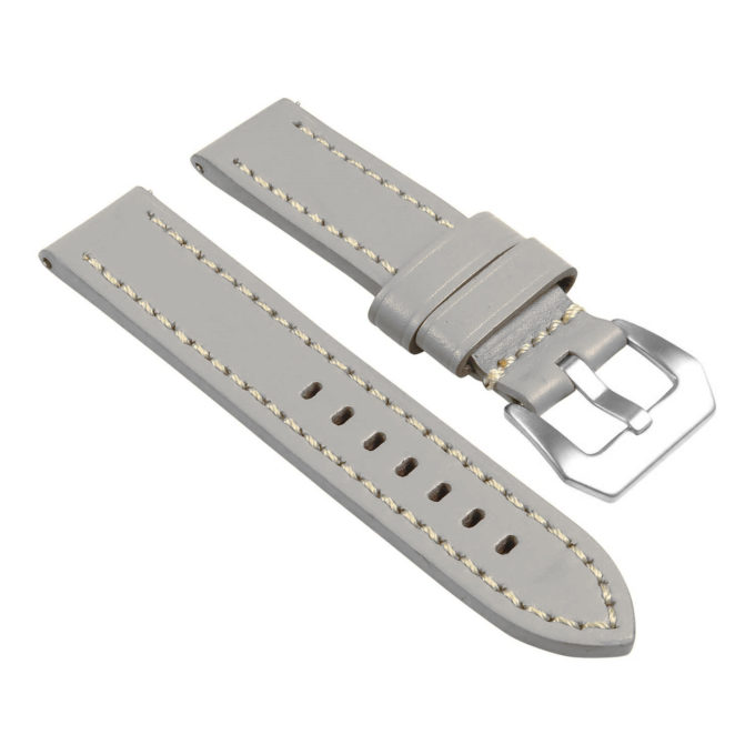 St23.7.22 Angle Grey & White Heavy Duty Mens Leather Watch Band