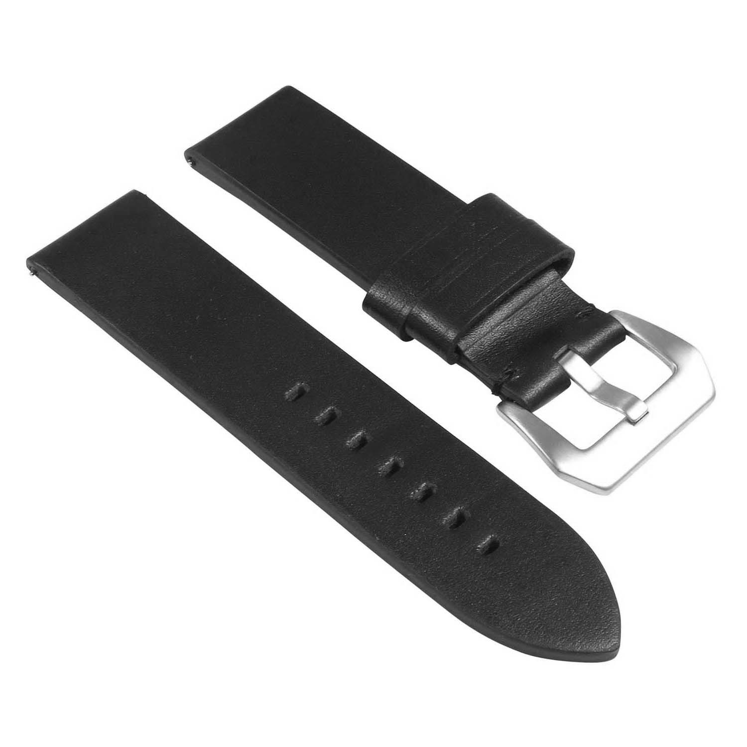 St24.1 Angle Black Heavy Duty Leather Watch Band Strap