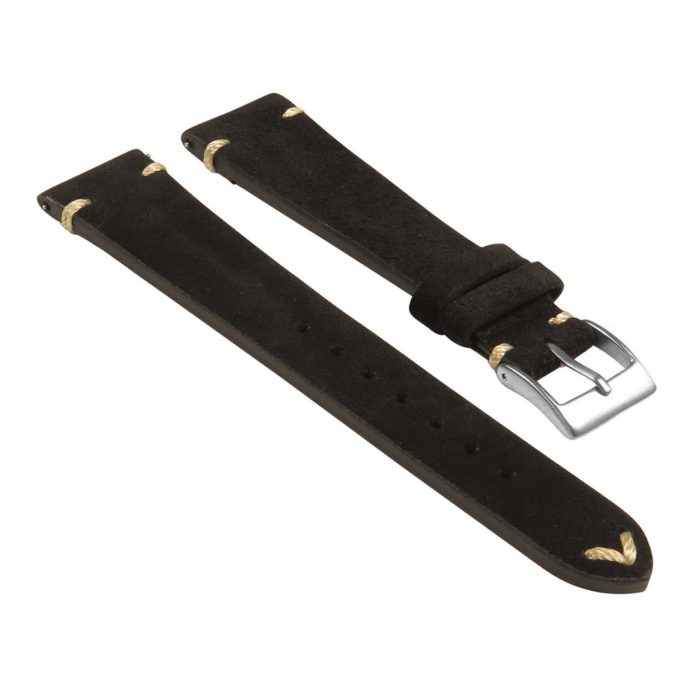 St28.1 Angled Suede Watch Strap In Black
