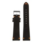 St28.1.12 Upright Suede Watch Strap In Black & Orange