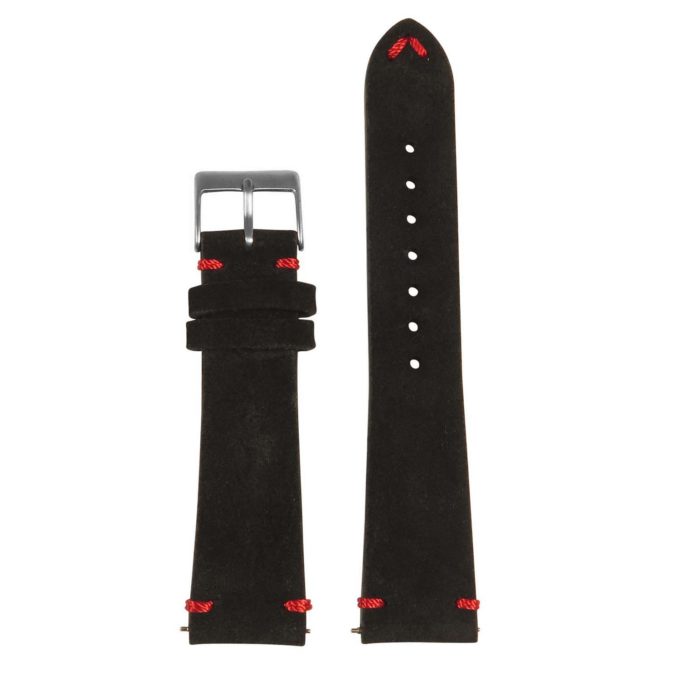 St28.1.6 Upright Suede Watch Strap In Black & Red