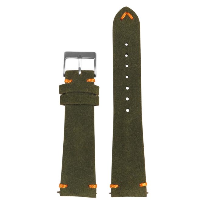 St28.11.12 Upright Suede Watch Strap In Green & Orange