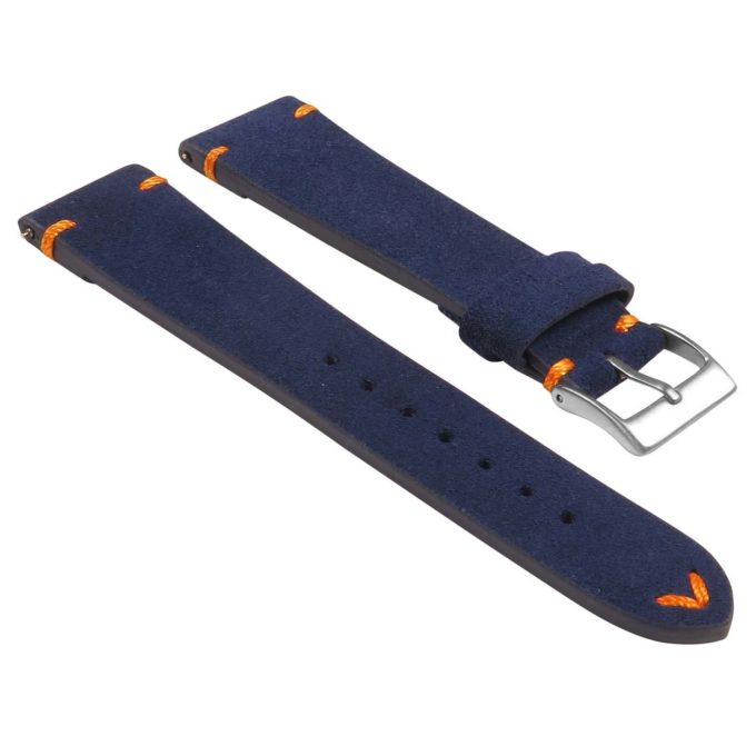 St28.5.12 Angled Suede Watch Strap In Blue & Orange