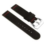 St29.1.6 Angle Black & Red Heavy Duty Suede Watch Strap