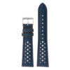 Ra6.5 Main Blue DASSARI Perforated Leather Rally Watch Band Strap 18mm 19mm 20mm 21mm 22mm