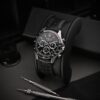 ra8 creative dassari perforated leather racing strap seiko spirit chronograph watch band