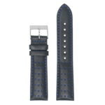 Ra8.1.5 Up Black & Blue DASSARI Perforated Leather Racing Rally Watch Band Quick Release Strap 18mm 20mm 22mm 24mm