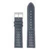 Ra8.5.22 Up Blue & White DASSARI Perforated Leather Racing Rally Watch Band Quick Release Strap 18mm 20mm 22mm 24mm