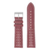 Ra8.6.22 Up Red & White DASSARI Perforated Leather Racing Rally Watch Band Quick Release Strap 18mm 20mm 22mm 24mm