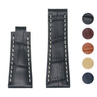 Rx.l2.1 Gallery Black StrapsCo Alligator Embossed Leather Watch Band Strap Compatible With Daytona