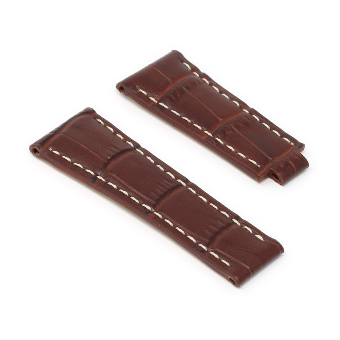 Rx.l2.2 Angle Dark Brown StrapsCo Alligator Embossed Leather Watch Band Strap Compatible With Daytona
