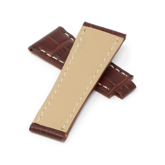 Rx.l2.2 Cross Dark Brown StrapsCo Alligator Embossed Leather Watch Band Strap Compatible With Daytona