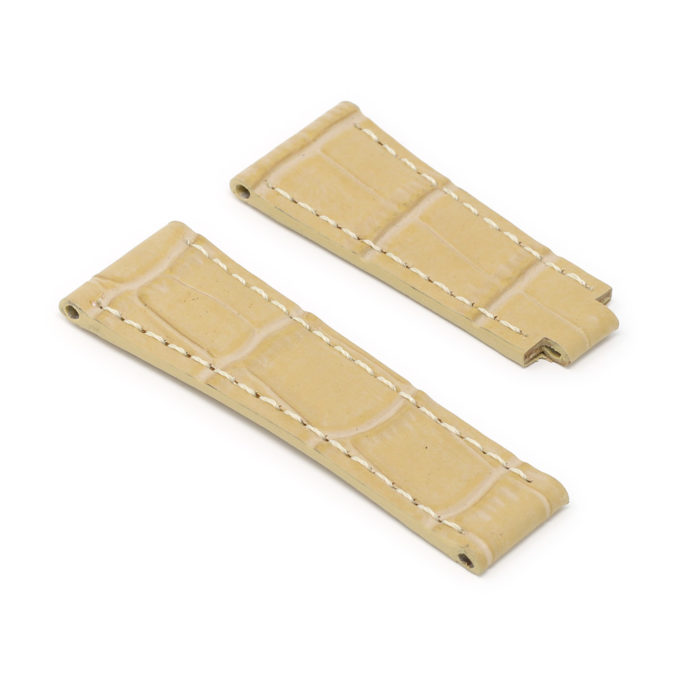 Rx.l2.3 Angle Beige StrapsCo Alligator Embossed Leather Watch Band Strap Compatible With Daytona
