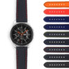 S.pu1 StrapsCo Rubber Watch Band Strap With Contrast Stitching For Samsung Galaxy Watch 46mm Silver