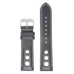 X4.1.22 Main Black & White StrapsCo Water Resistant Leather Rally Watch Band Strap 18mm 20mm 22mm