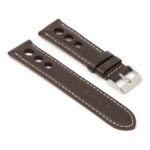 X4.2.22 Angle Brown & White StrapsCo Water Resistant Leather Rally Watch Band Strap 18mm 20mm 22mm