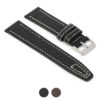 X5.1 Gallery Black StrapsCo Water Resistant Leather Aviator Pilot Watch Band Strap 18mm 20mm 22mm