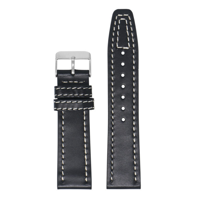 X5.1 Up Black StrapsCo Water Resistant Leather Aviator Pilot Watch Band Strap 18mm 20mm 22mm