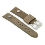 X6.11 Main Military Green StrapsCo Thick Vintage Leather Military Rivet Watch Band Strap 20mm 22mm 24mm