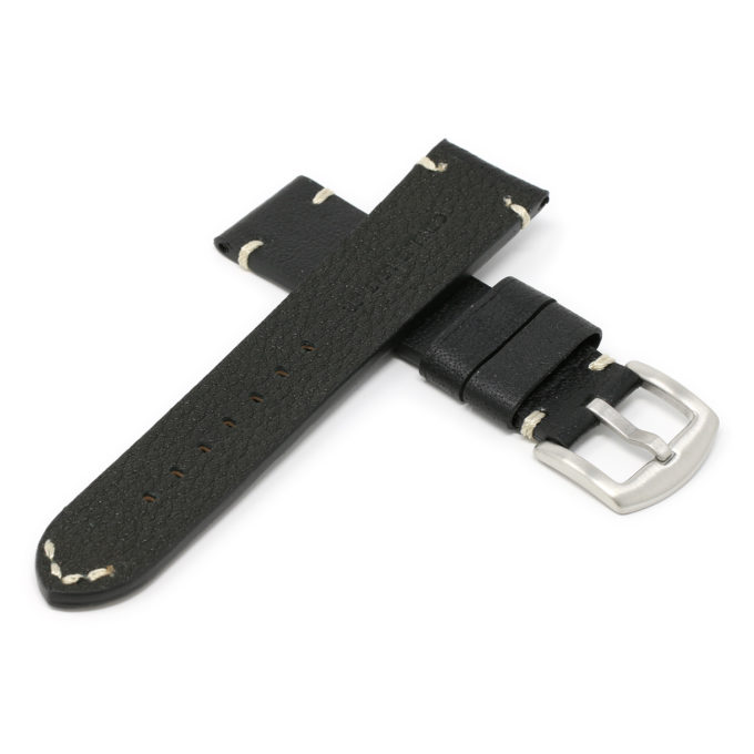 X9.1 Cross Black StrapsCo Hand Stitched Textured Leather Watch Band Strap 20mm 22mm 24mm
