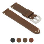 X9.11 Gallery Brown StrapsCo Hand Stitched Textured Leather Watch Band Strap 20mm 22mm 24mm