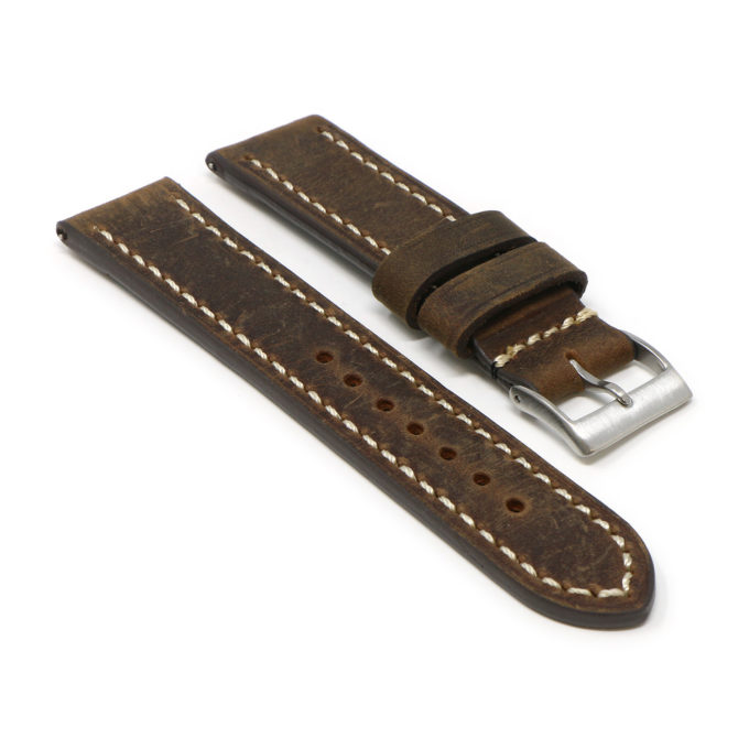 Df3.2 Angle Classic Cigar Brown StrapsCo Vintage Leather Watch Band Strap Short Standard Extra Long