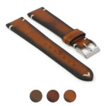 Ds12.17 Gallery Rust DASSARI Kingwood Vintage Italian Leather Stitched Watch Band Strap