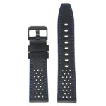 Fb.l23.1.5.mb Main Black & Blue StrapsCo Perforated Leather Watch Band Strap For Fitbit Versa