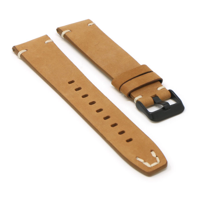 Fb.l26.3.mb Angle Tan StrapsCo Vintage Hand Stitched Leather Watch Band Strap For Fitbit Versa