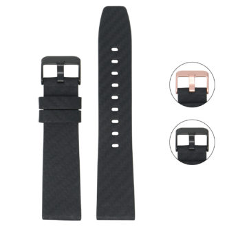 Fb.l28.mb Gallery Black (Black Buckle) StrapsCo Carbon Fiber Embossed Leather Watch Band Strap For Fitbit Versa