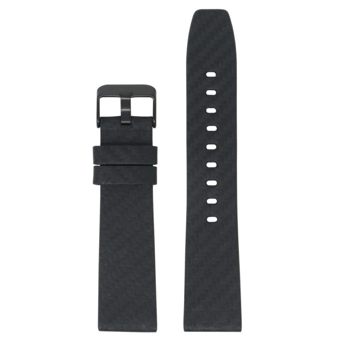 Carbon Fiber Embossed Leather Strap for Fitbit Versa & Versa 2 | StrapsCo