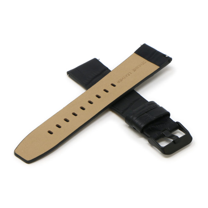 Fb.l29.1.mb Cross Black (Black Buckle) StrapsCo Crocodile Croc Leather Watch Band Strap For Fitbit Versa
