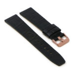 Fb.l29.1.rg Angle Black (Rose Gold Buckle) StrapsCo Crocodile Croc Leather Watch Band Strap For Fitbit Versa