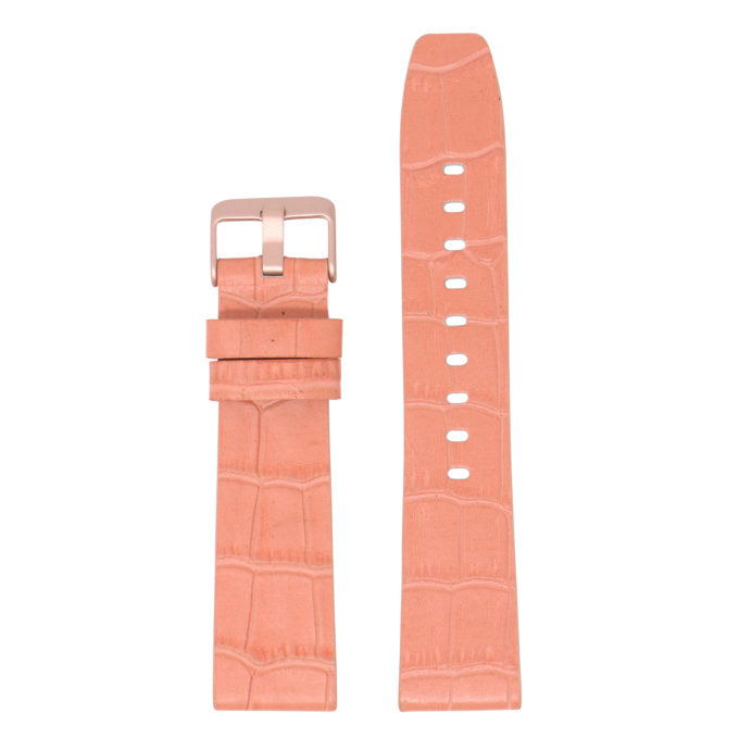 Fb.l29.13.rg Main Pink (Rose Gold Buckle) StrapsCo Crocodile Croc Leather Watch Band Strap For Fitbit Versa