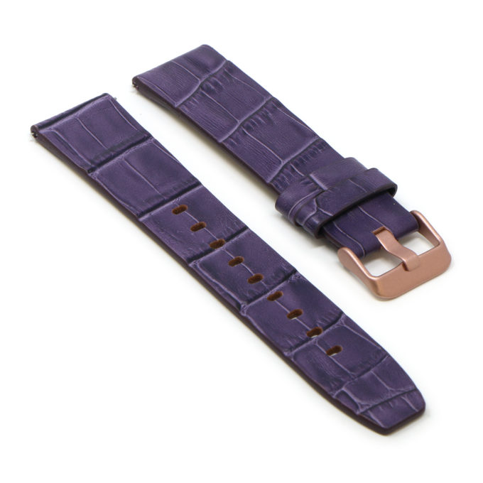 Fb.l29.18.rg Angle Purple (Rose Gold Buckle) StrapsCo Crocodile Croc Leather Watch Band Strap For Fitbit Versa