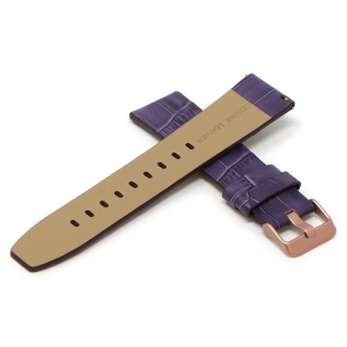 Fb.l29.18.rg Cross Purple (Rose Gold Buckle) StrapsCo Crocodile Croc Leather Watch Band Strap For Fitbit Versa