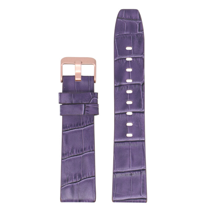 Fb.l29.18.rg Main Purple (Rose Gold Buckle) StrapsCo Crocodile Croc Leather Watch Band Strap For Fitbit Versa