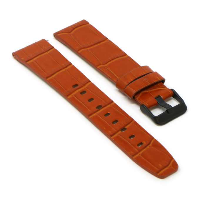 Fb.l29.3.mb Angle Tan (Black Buckle) StrapsCo Crocodile Croc Leather Watch Band Strap For Fitbit Versa