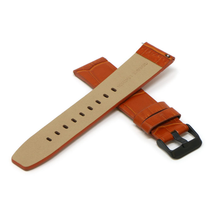 Fb.l29.3.mb Cross Tan (Black Buckle) StrapsCo Crocodile Croc Leather Watch Band Strap For Fitbit Versa