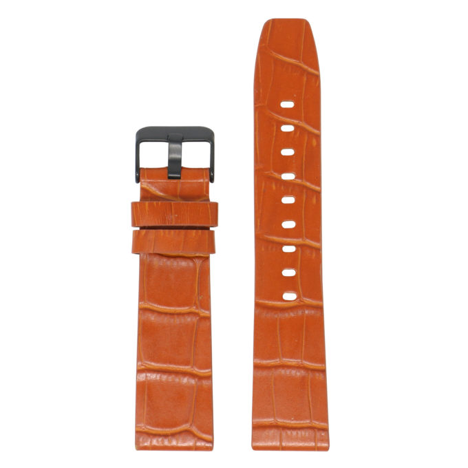 Fb.l29.3.mb Main Tan (Black Buckle) StrapsCo Crocodile Croc Leather Watch Band Strap For Fitbit Versa