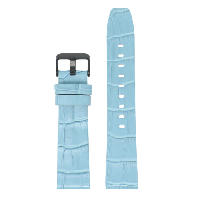 Fb.l29.5.mb Main Blue (Black Buckle) StrapsCo Crocodile Croc Leather Watch Band Strap For Fitbit Versa