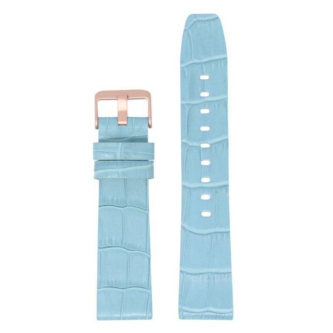 Fb.l29.5.rg Main Blue (Rose Gold Buckle) StrapsCo Crocodile Croc Leather Watch Band Strap For Fitbit Versa