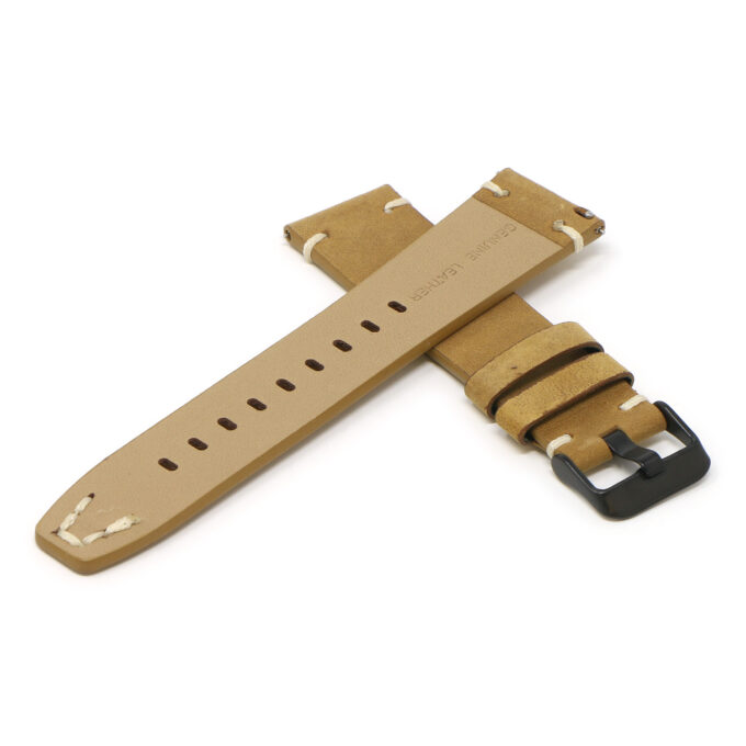 Lmx.fb.l26.17.mb Back Khaki StrapsCo 23mm Vintage Hand Stitched Leather Watch Band Strap