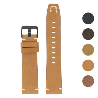 Lmx.fb.l26.3.mb Gallery Tan StrapsCo 23mm Vintage Hand Stitched Leather Watch Band Strap