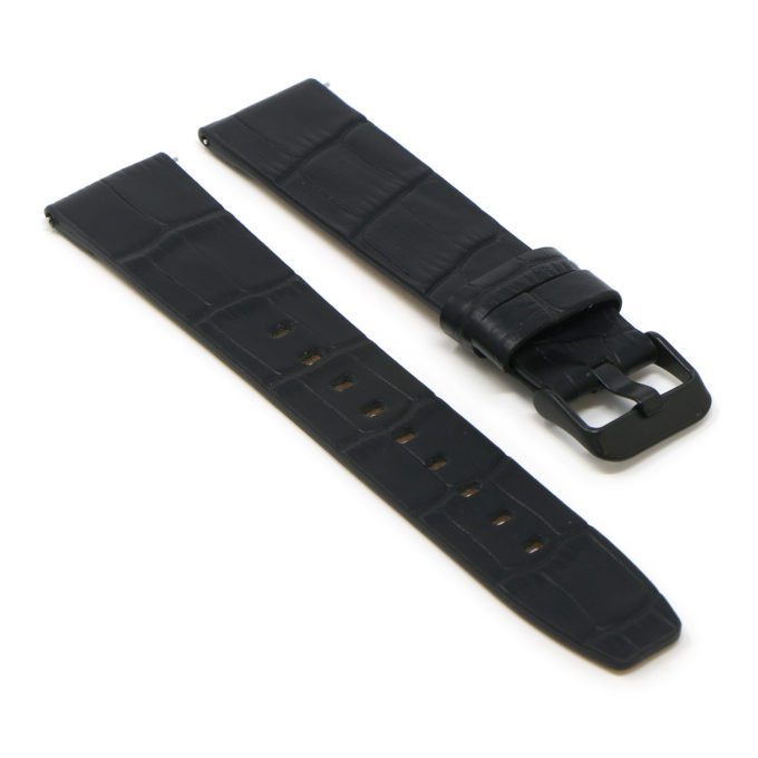 Lmx.fb.l29.1.mb Angle Black (Black Buckle) StrapsCo 23mm Crocodile Croc Leather Watch Band Strap Fits Luminox