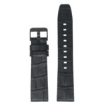 Lmx.fb.l29.1.mb Main Black (Black Buckle) StrapsCo 23mm Crocodile Croc Leather Watch Band Strap Fits Luminox
